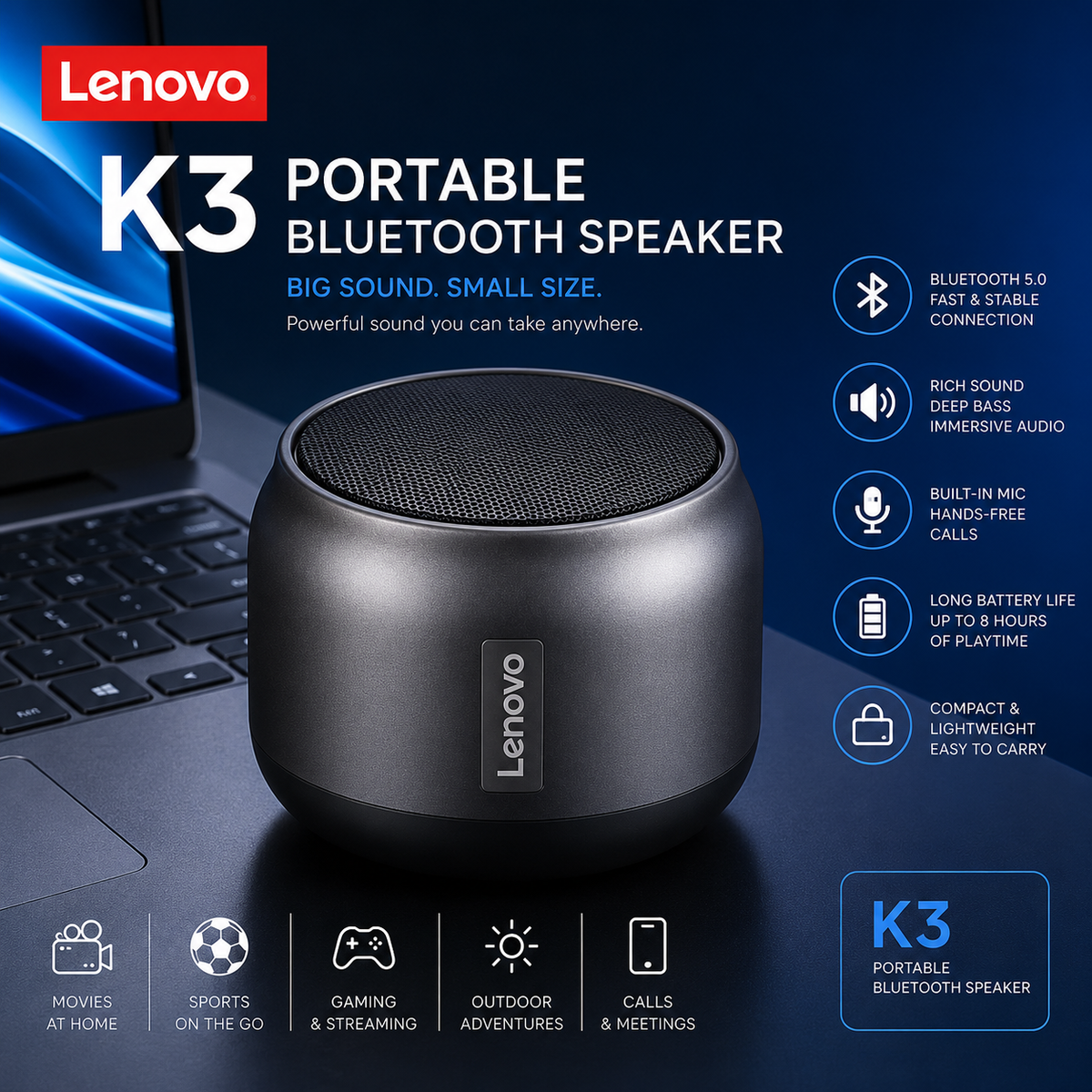 Lenovo ThinkPlus K30 Bluetooth Speaker