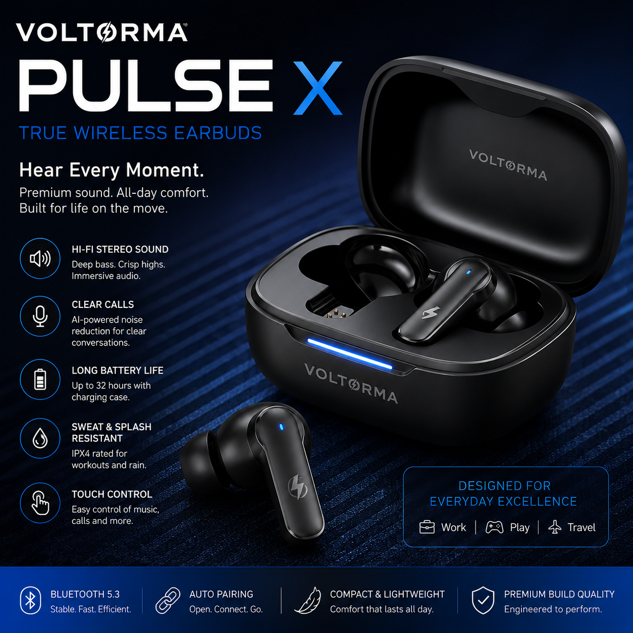 Voltorma Pulse X: Wireless Earbuds